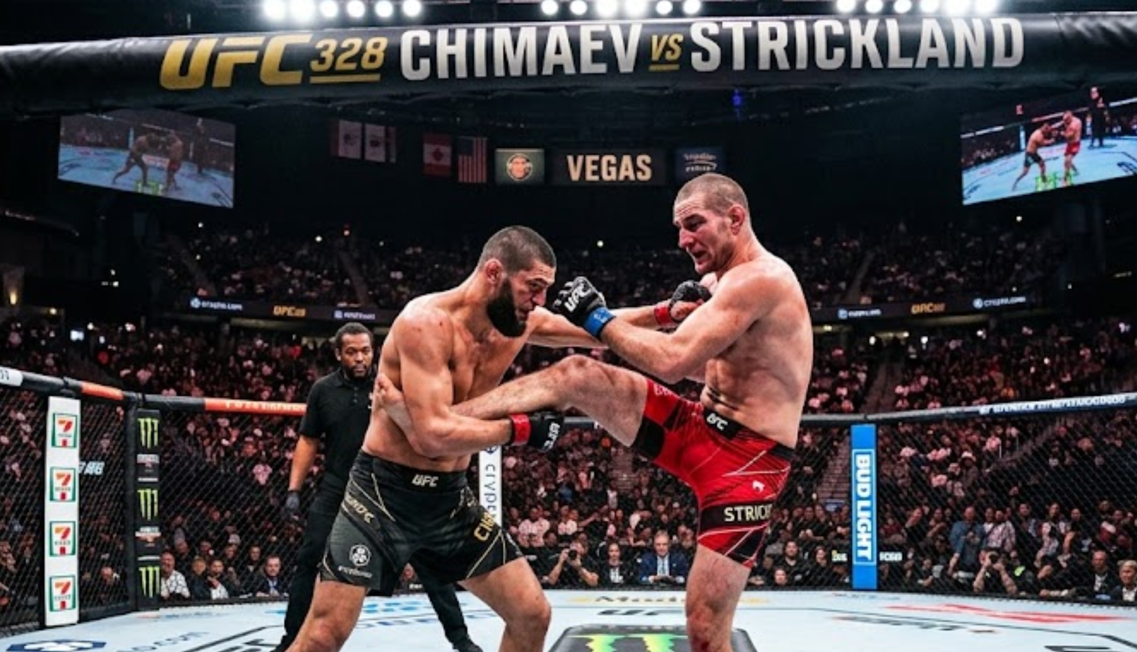 Transmisión de UFC 328: Chimaev vs. Strickland, este sábado 9 de mayo de 2026, por el cinturón de peso medio, desde el Prudential Center de Newark, New Jersey. (Foto: Imagen creada por Depor utilizando la IA de Gemini)