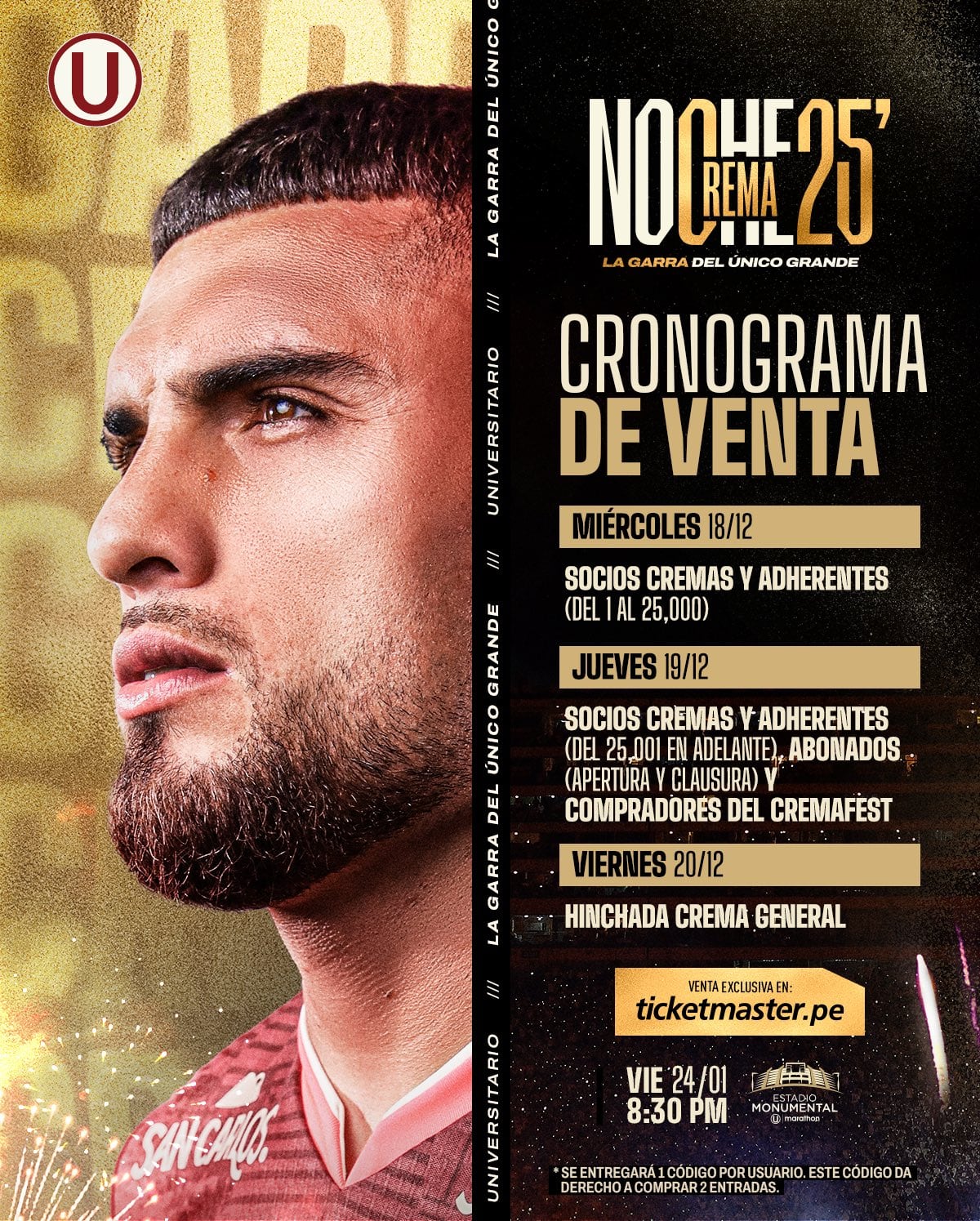 Universitario anunció la fecha de la Noche Crema 2025. (Foto: Universitario).