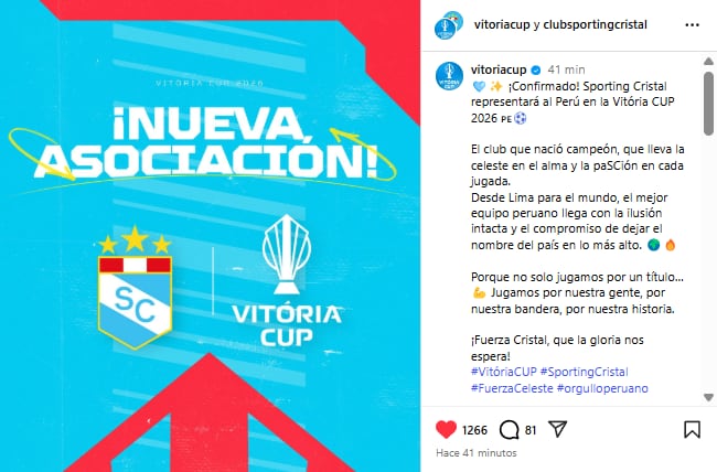 Vitoria Cup es un torneo de pre-temporada que se desarrollará en el 2026 en Brasil. (Foto: @vitoriacup)