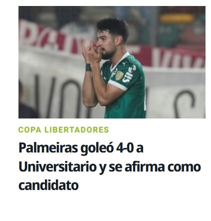 Reacción de prensa brasileña por triunfo de Palmeiras ante Universitario. (Captura: Olé)