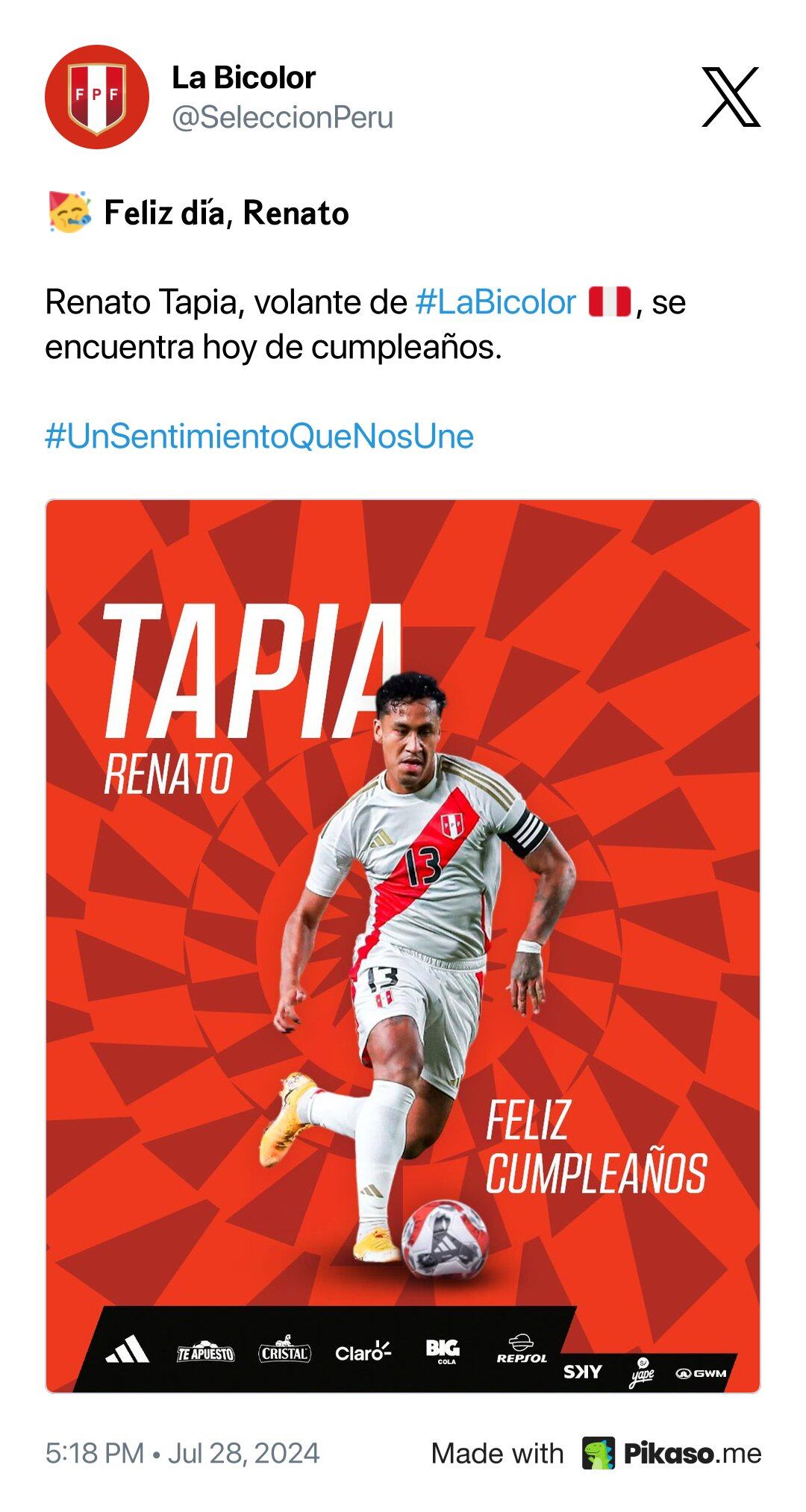 Renato Tapia (Selección Peruana)