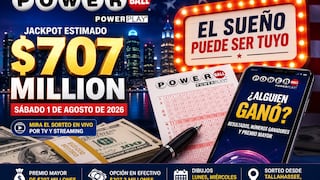 Números ganadores del Powerball, 1 de agosto 2026: resultados del sorteo jackpot de $707 millones en EE.UU.