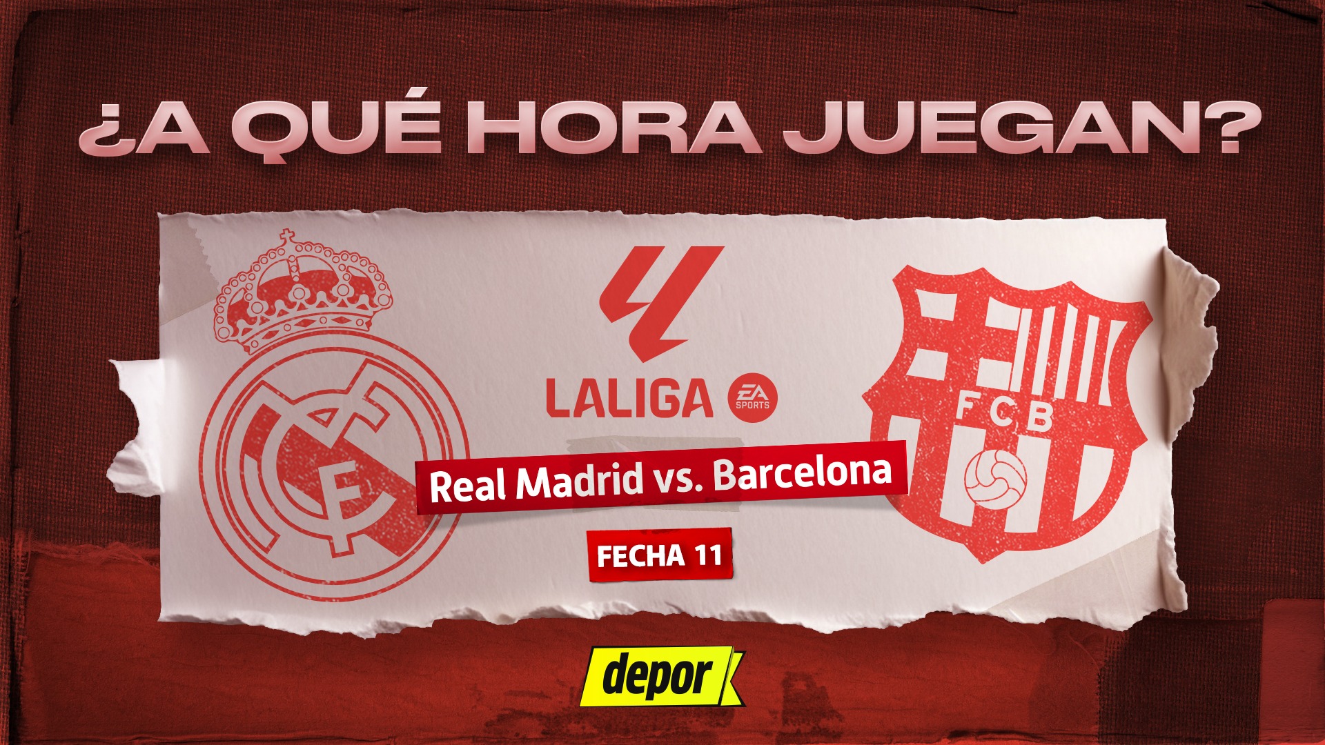 Real Madrid vs. Barcelona: se enfrentan por la fecha 11 de LaLiga de España. (Diseño: Depor)
