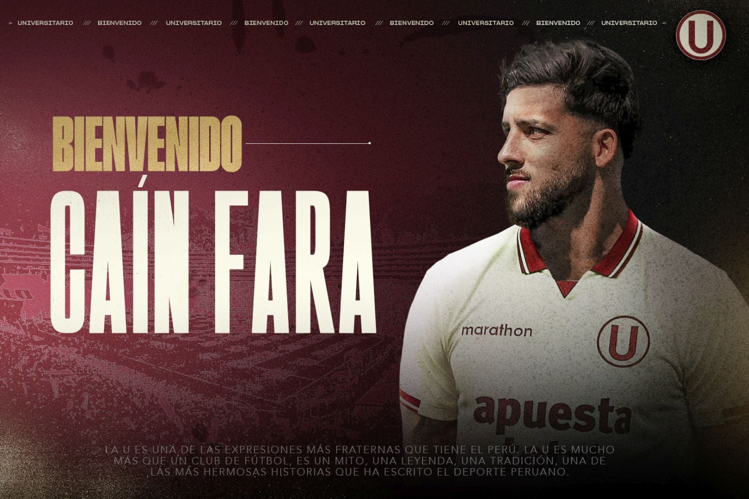 Caín Fara, central de 31 años, llegará a Universitario tras jugar en Club Atlético Atlanta (segunda división de Argentina) en 2025. (Foto: Universitario)