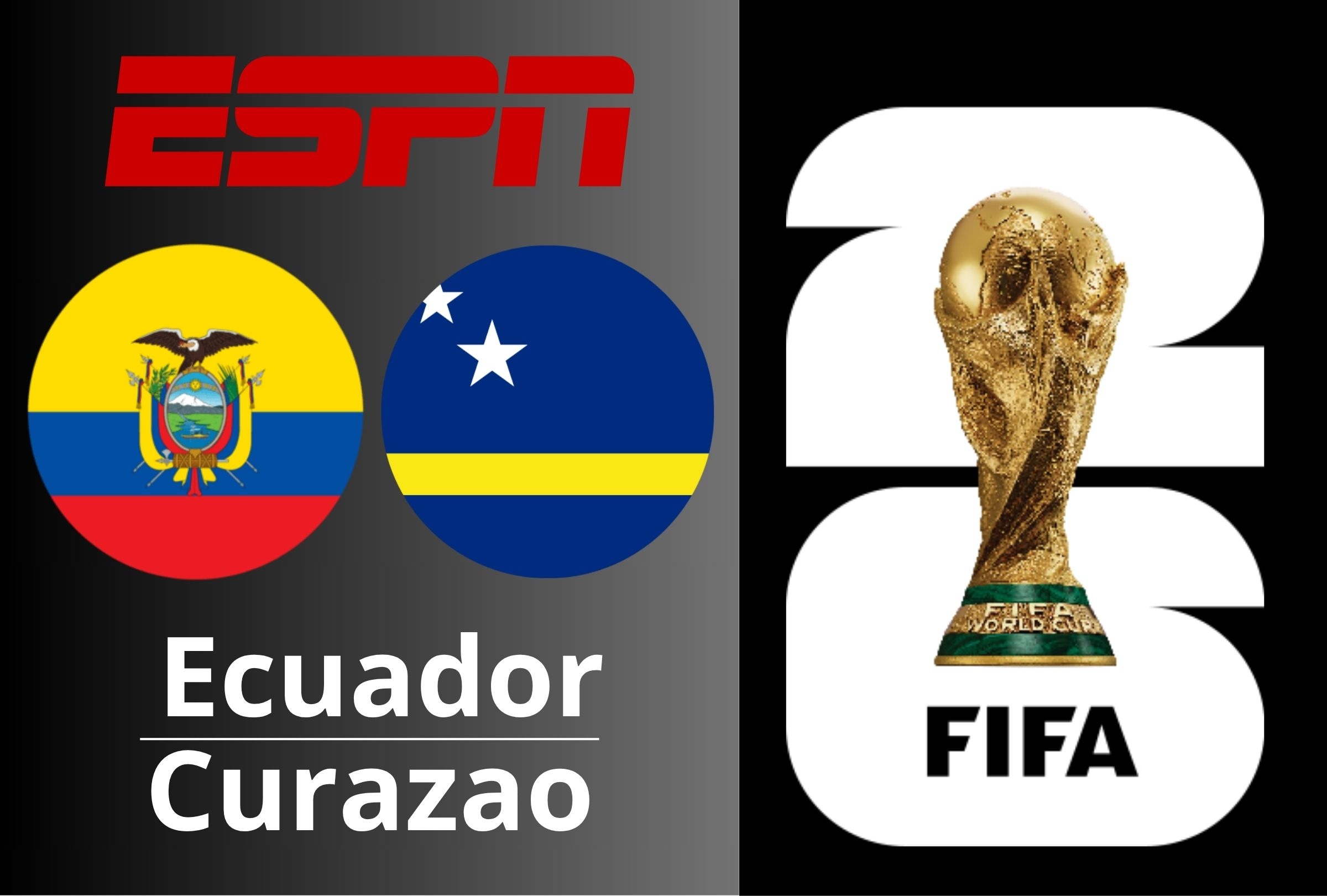 Conoce cómo ver por TV y online el partido Ecuador vs. Curazao vía ESPN y Disney Plus por la segunda fecha del grupo E de la Copa Mundial 2026. (Foto: Composición Depor)