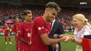 Sonrisa de oreja a oreja: la felicidad de Luis Díaz tras ganar la Community Shield con el Liverpool