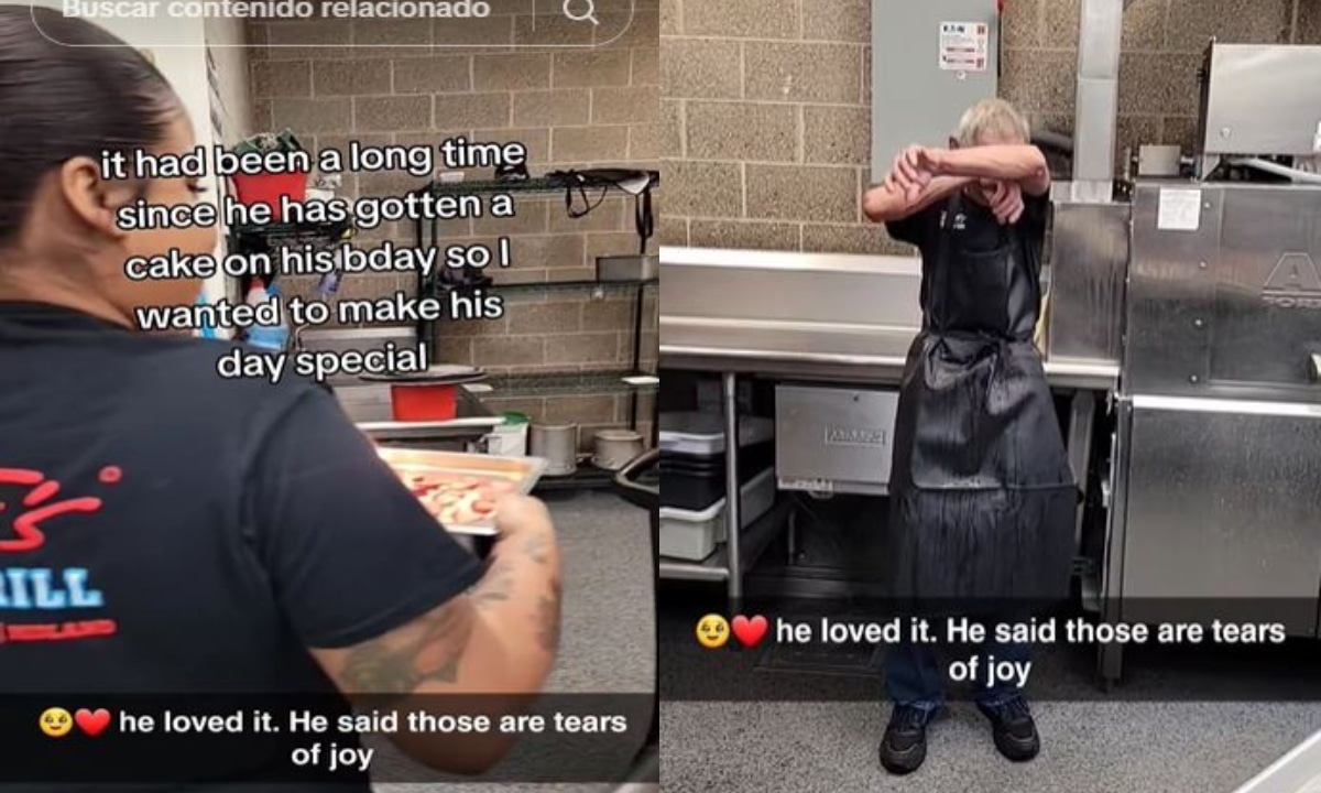 VIDEO VIRAL | Leo lava los platos en un restaurante a sus 64 años y sus compañeros aseguran que "trabaja duro". (Foto: @sillymimi313/TikTok)