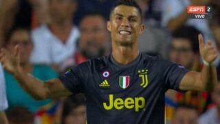 Casi le pega al aire: Cristiano falló clara chance de volea en el Juventus vs. Valencia [VIDEO]