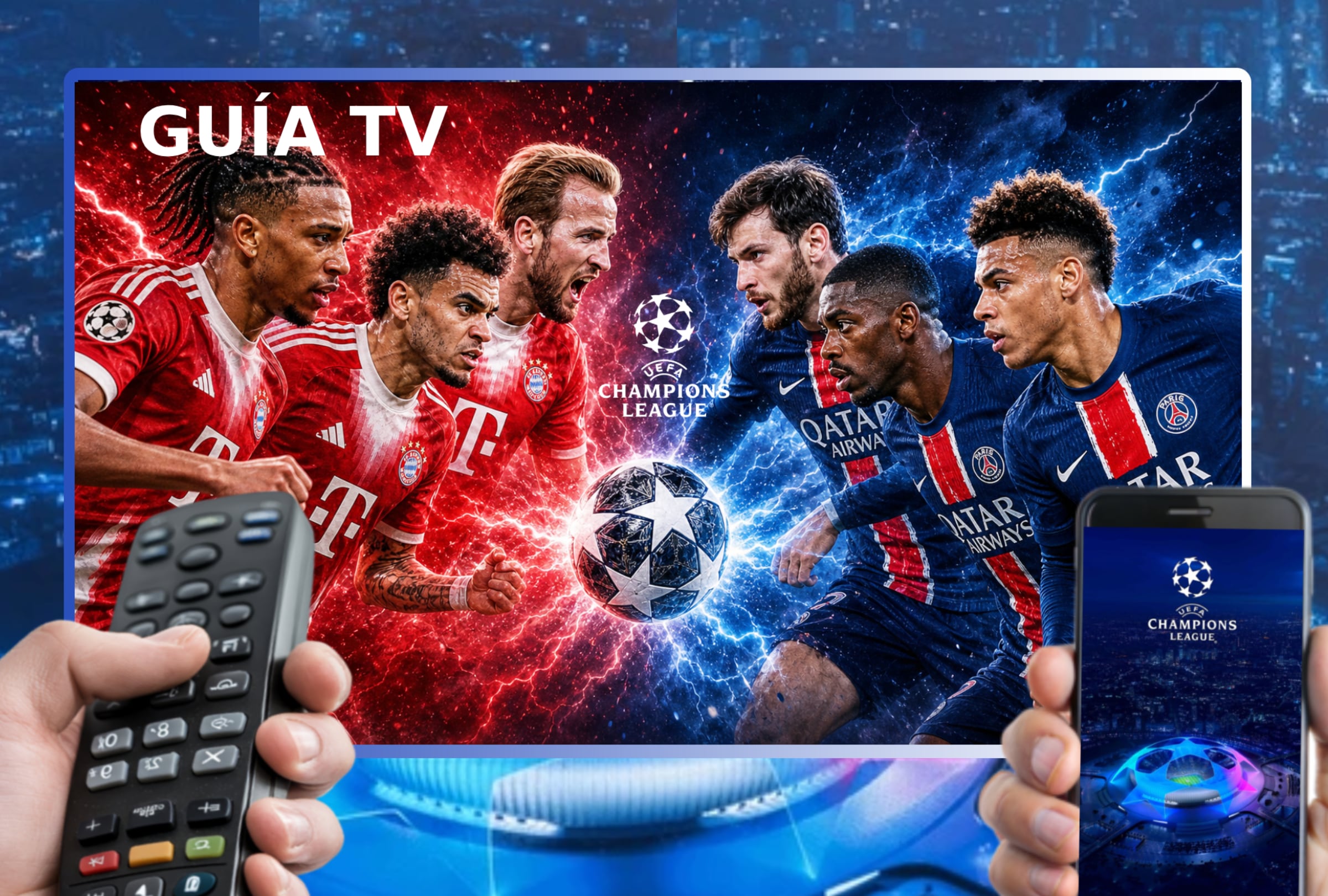 MÚNICH (ALEMANIA), 06/05/2026.- Lista de canales de televisión y servicios streaming para ver el partido entre Bayern Múnich y París Saint-Germain (PSG) este miércoles 6 de mayo por la vuelta de la semifinal de la UEFA Champions League 2025-26 desde el Allianz Arena de Múnich, Alemania. FOTO DE NOÉ YACTAYO PARA MAG DE EL COMERCIO