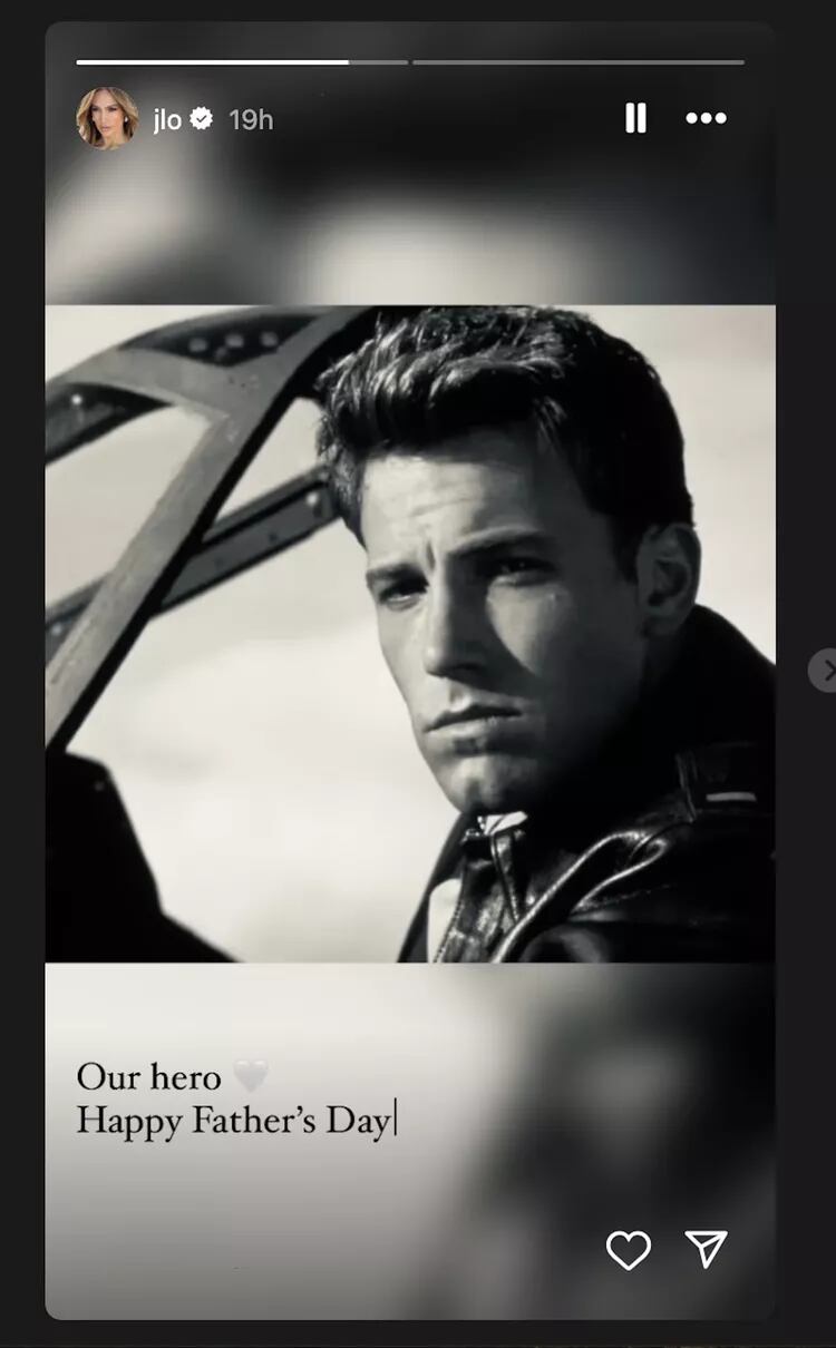 Así fue el saludo de Jennifer Lopez a Ben Aflleck por el Día del Padre (Foto: Jennifer Lopez / Instagram)