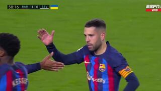 ¡Gol del capitán Jordi Alba! El 1-0 en Barcelona vs. Sevilla por LaLiga Santander [VIDEO]