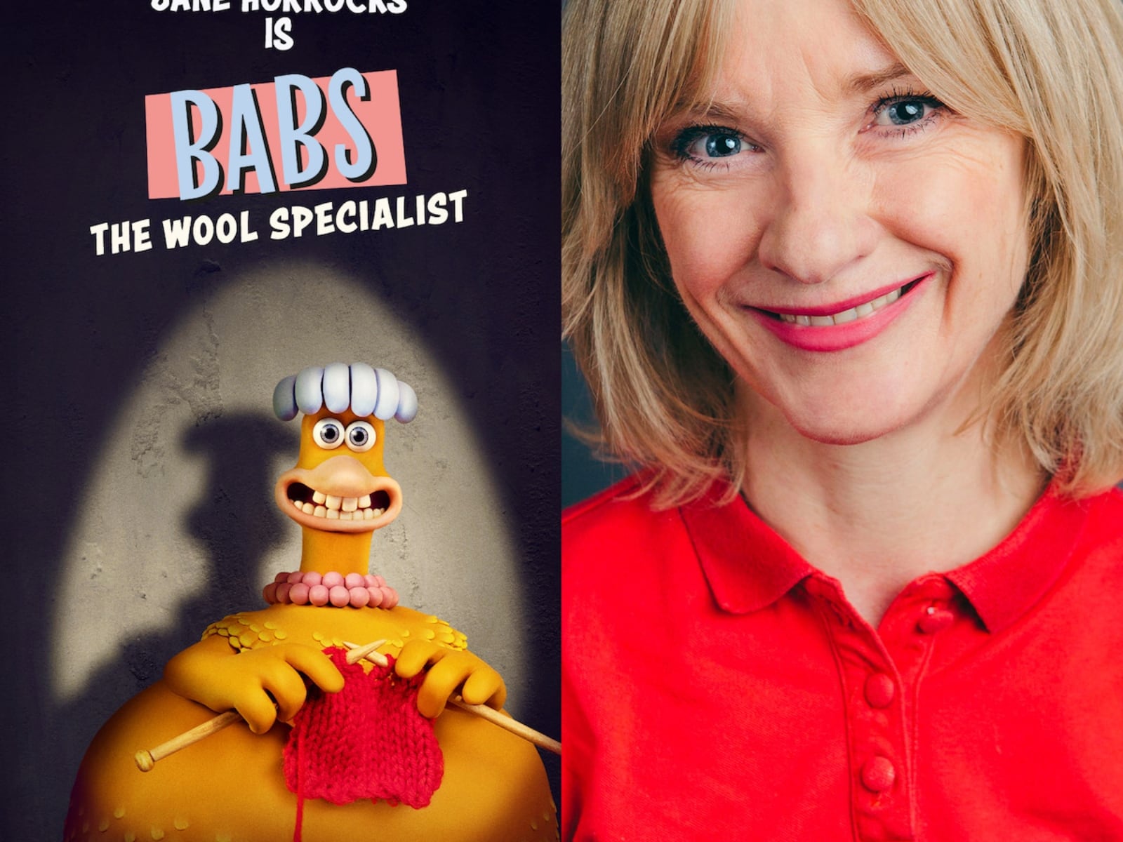 Jane Horrocks como Babs en “Pollitos en fuga: El origen de los nuggets” (Foto: Netflix)