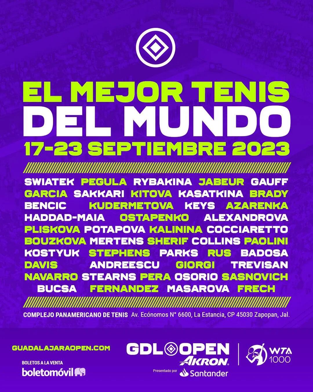 Cartel Oficial del abierto de Guadalajara.