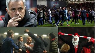 Invasión al campo y locura: el festejo de los hinchas de Bristol tras eliminar a Manchester United