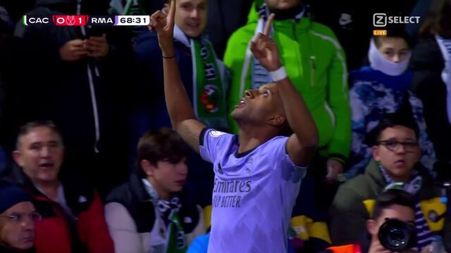 ¡Gol de Rodrygo! Definición de lujo para el 1-0 del Real Madrid vs. Cacereño [VIDEO]