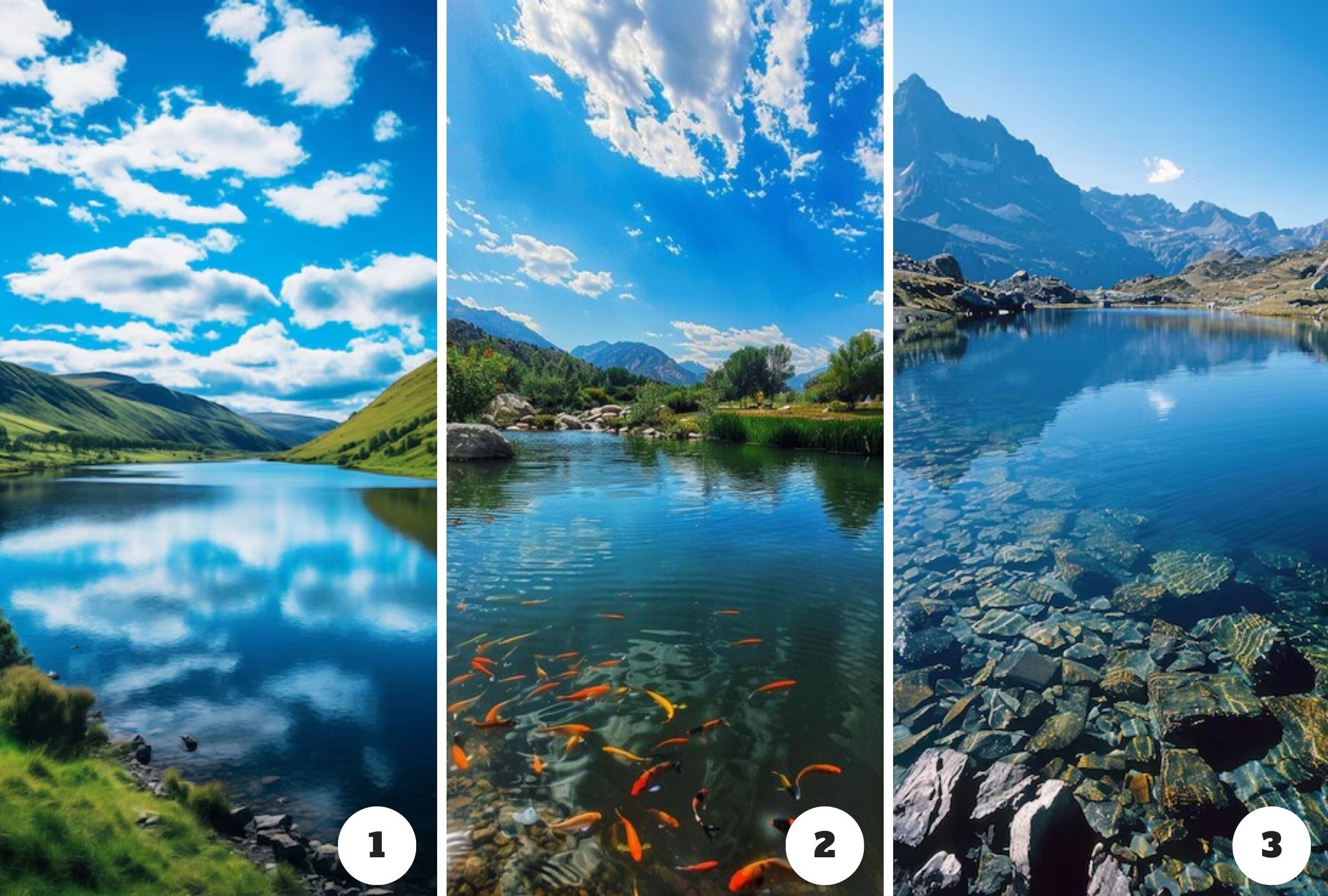 Test visual: elige tu lago favorito y conocerás los detalles escondidos de tu ser interior. (Foto: Composición Freepik / Depor)