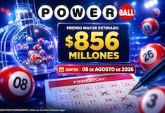 Números ganadores del Powerball hoy, 08 de agosto 2026: resultados del sorteo por $856 millones en Estados Unidos