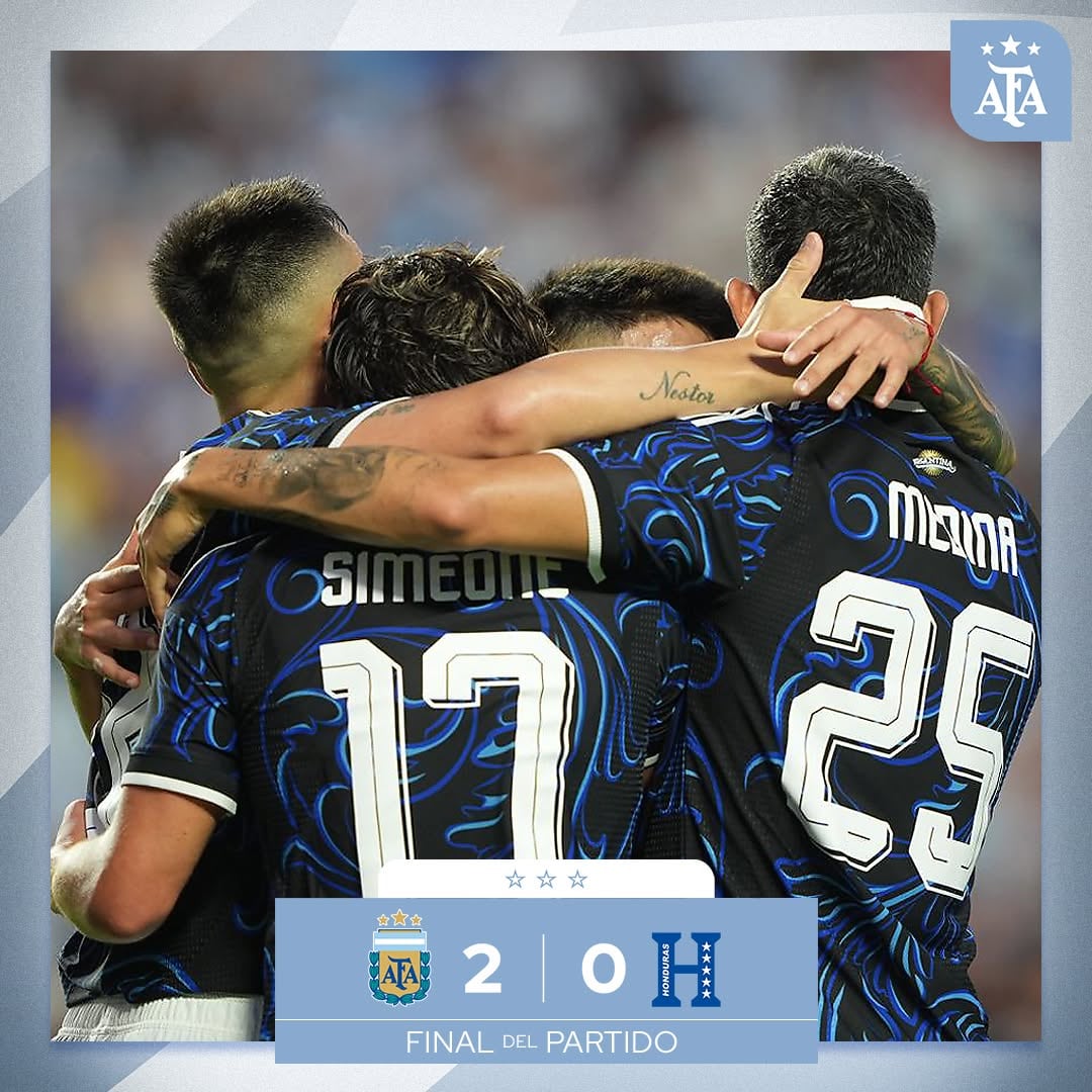 Argentina venció 2-0 a Honduras en el último amistoso en Estados Unidos con goles de Lautaro Martínez y Giuliano Simeone.