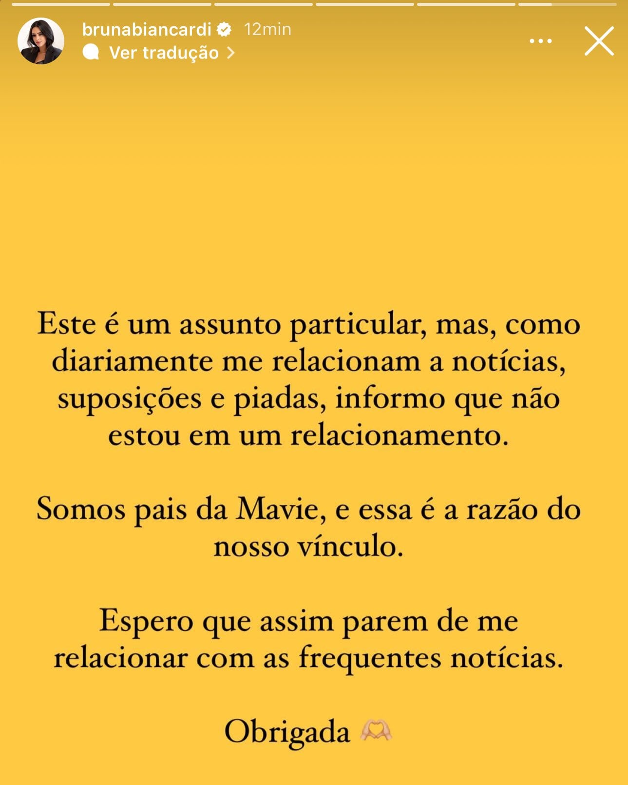 El comunicado de Bruna Biancardi acerca del final de su relación con Neymar (Foto: Bruna Biancardi / Instagram)