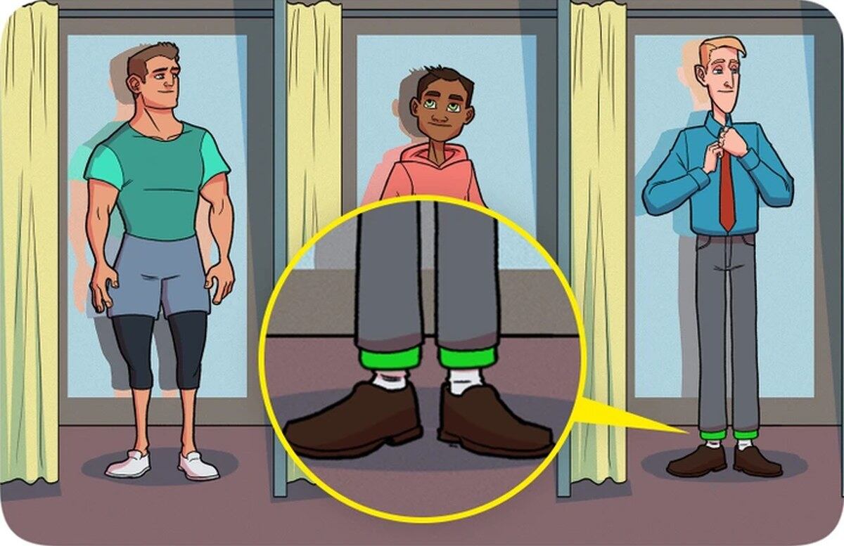 RETO VIRAL | En esta imagen se indica quién es el ladrón de un pantalón verde. (Foto: genial.guru)