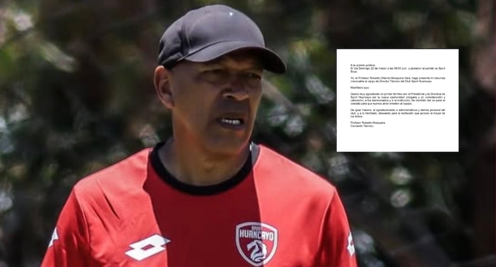 Roberto Mosquera renuncia a la dirección técnica de Sport Huancayo tras malos resultados