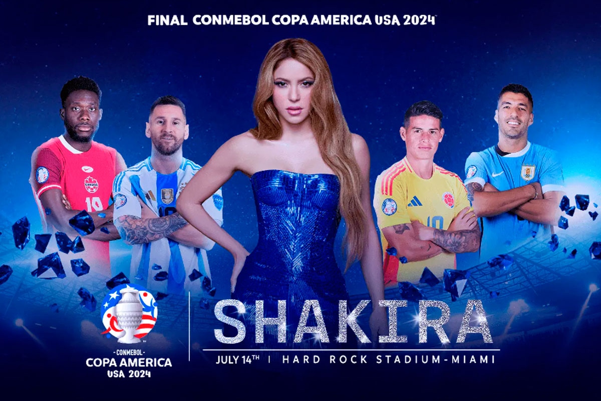 Shakira se presentará en el half time de la final de la Copa América 2024, este domingo 14 de julio en el Hard Rock Stadium de Miami, Florida. (Foto: Conmebol)
