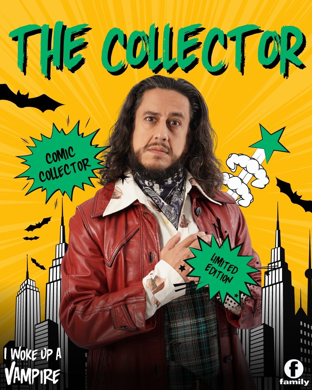 Kris Siddiqi como The Collector en la serie “Me desperté vampira” (Foto: The Family Channel)