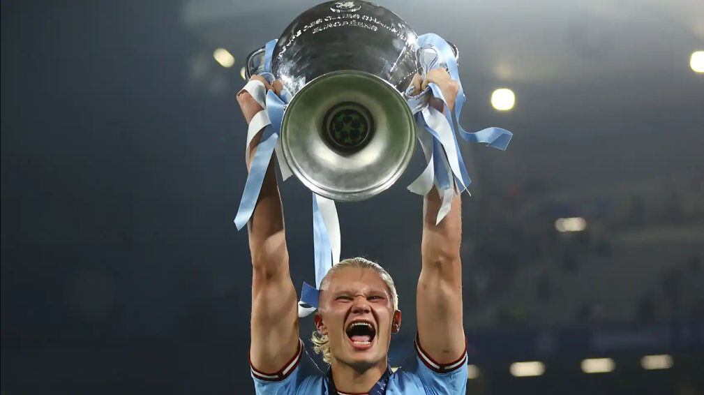 Erling Haaland ganó su primera Champions League y batió récords en su primera temporada en la Premier. (Reuters)