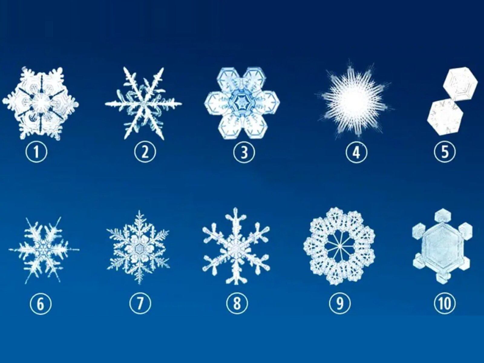 TEST VISUAL | Esta imagen te muestra 10 copos de nieve. Elige uno. (Foto: namastest.net)