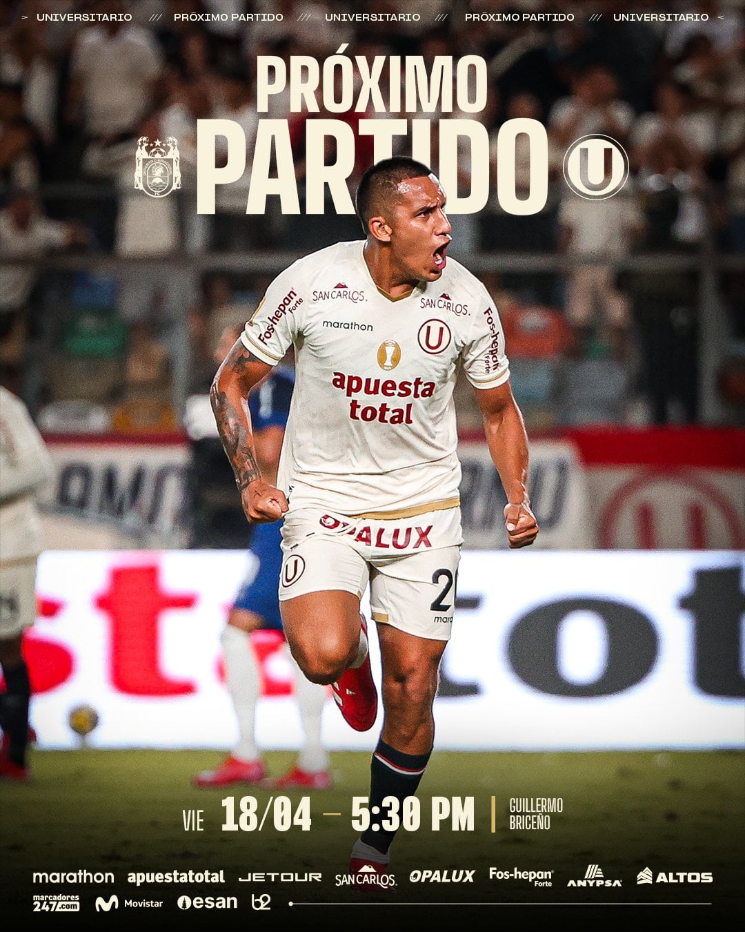 Universitario de Deportes presentó así el partido ante Binacional en sus redes sociales. (Foto: X)