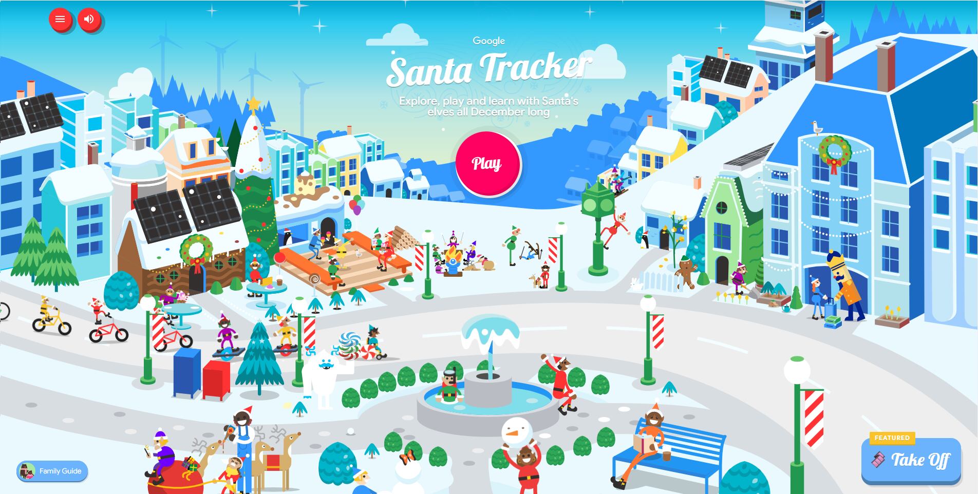 Imagen de la plataforma Google Santa Tracker que sigue el recorrido de Papa Noel (Foto: Google)