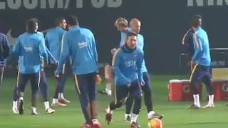 Lionel Messi destruyó a Luis Suárez con huachón en entrenamiento del 'Barza'