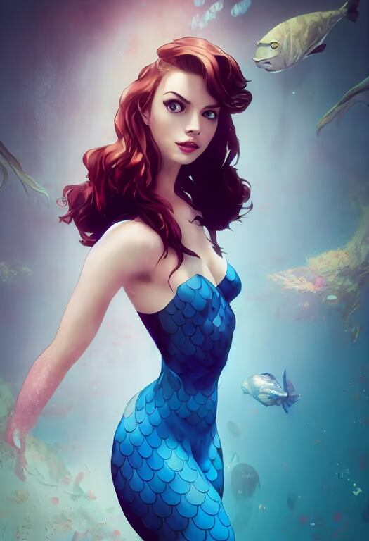 Anya Taylor-Joy caracterizada como "La Sirenita" (Foto: Prompthunt)