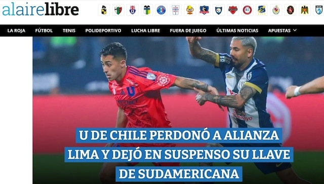 La reacción de la prensa chilena tras el empate entre Alianza Lima y la U. de Chile en Matute. (Imagen: Captura)