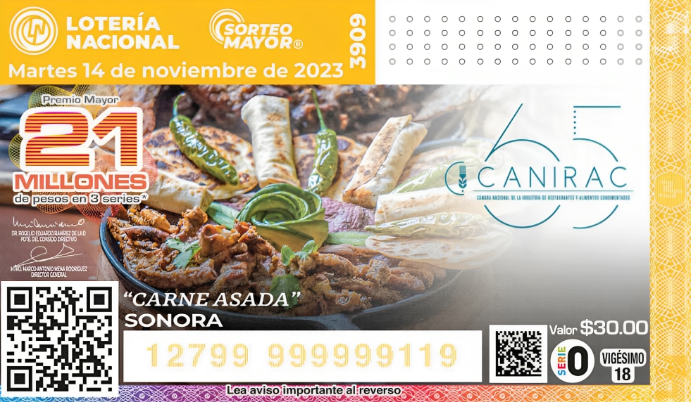 Resultados del Sorteo Mayor del martes 14 de noviembre: números ganadores de la Lotería Nacional (Foto: @lotenal).