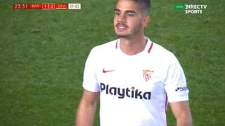Goles que no haces...: el poste salvó al Barcelona ante Sevilla tras remate de Silva [VIDEO]