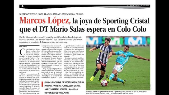 Sporting Cristal: Marcos López, "la joya celeste" que Mario salas espera en Colo Colo [FOTOS]