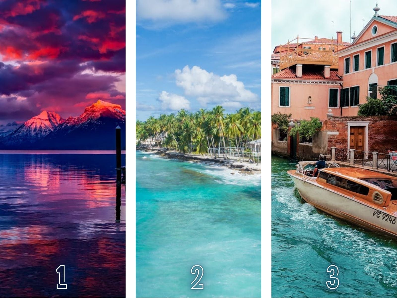 TEST VISUAL | Estoy seguro que no dudarías en viajar uno de estos lugares mostrados en el gráfico. (Foto: Composición Freepik / Depor)