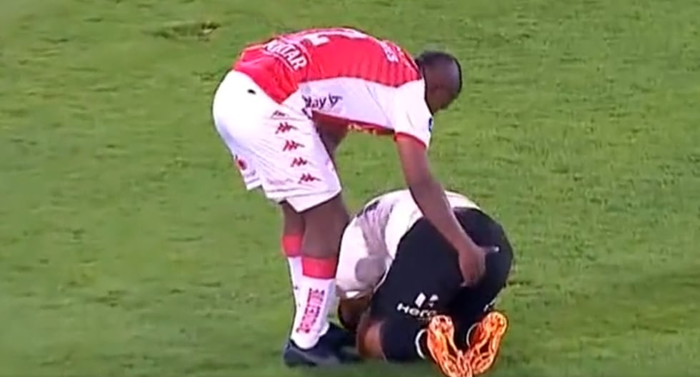 Valera sufrió agresión de Torres en el Universitario vs. Santa Fe (Captura)