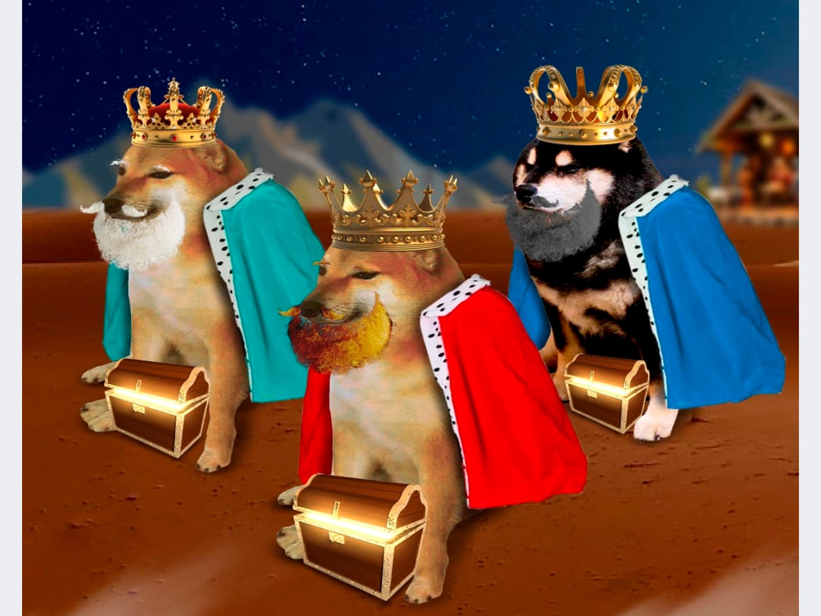 WHATSAPP | Así lucen los tres Cheems vestidos de los tres Reyes Magos. (Foto: Lemgion Cheems)