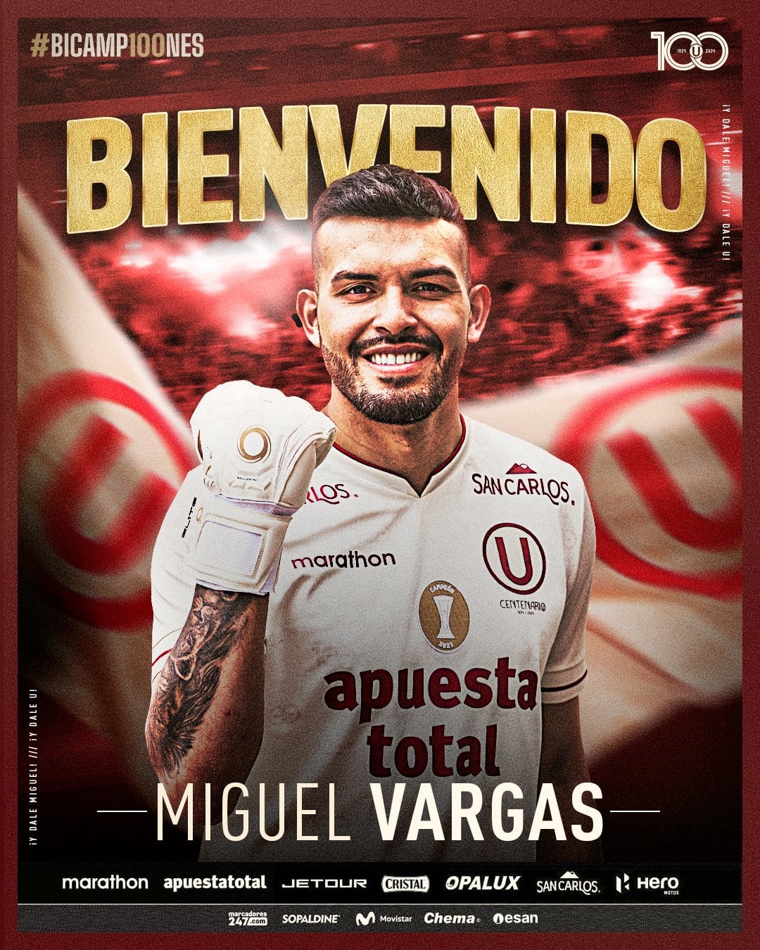 Así le dio la bienvenida Universitario a Miguel Vargas. (Foto: Prensa U)