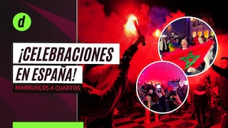 ¡Una locura! mira como la comunidad marroquí en España celebró el pase a cuartos en el Mundial