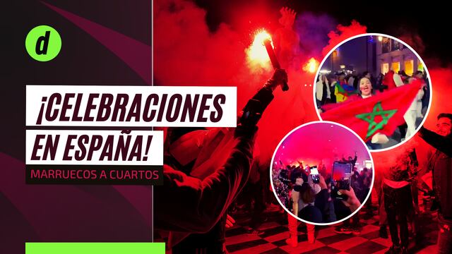 ¡Una locura! mira como la comunidad marroquí en España celebró el pase a cuartos en el Mundial