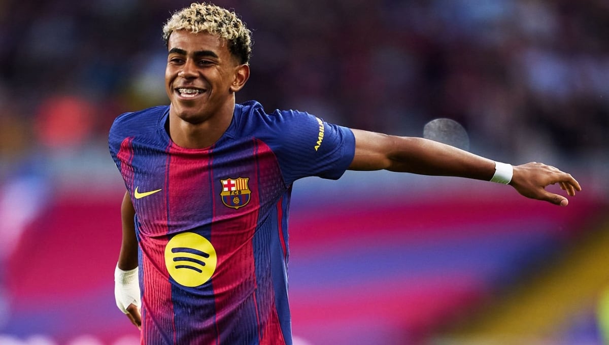 Lamine Yamal llega a este partido tras marcar en el 6-1 del Barcelona sobre Olympiacos. (Foto: Getty Images)