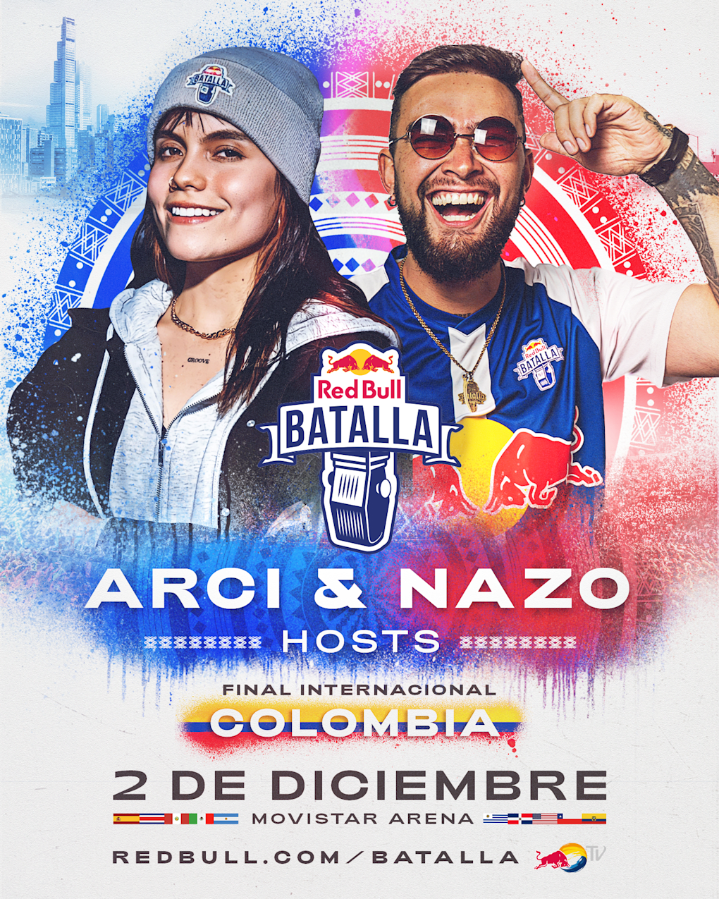 Arci y Nazo fueron seleccionados como los anfitriones de la Final Internacional de Red Bull Batalla que se llevará a cabo en Bogotá, Colombia. | Crédito: Red Bull