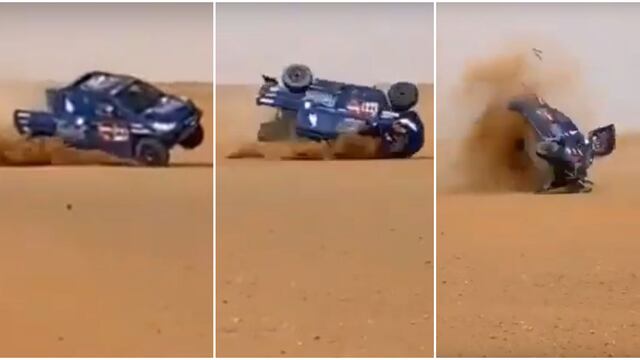 ¡Le dijo adiós a la carrera! El terrible accidente que sufrió un piloto tras brutal volcadura de coche en el Dakar 2020 [VIDEO]