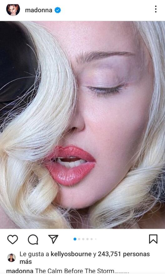 La última publicación de Madonna en redes sociales (Foto: Madonna/Instagram)