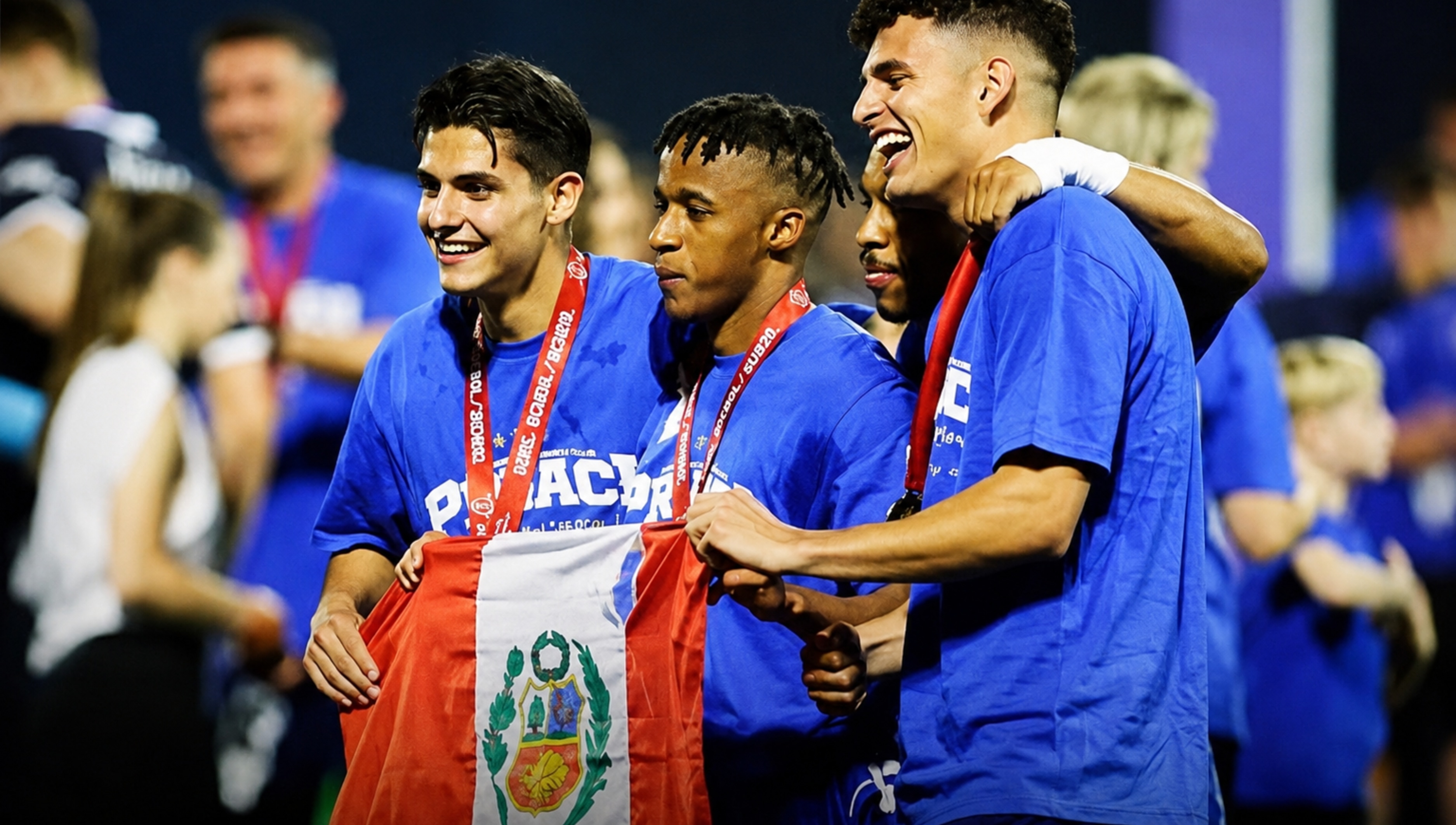 Matteo Pérez Vinlof sale campeón en Croacia y posa con la bandera de Perú. (Foto: Dinamo Zagreb)