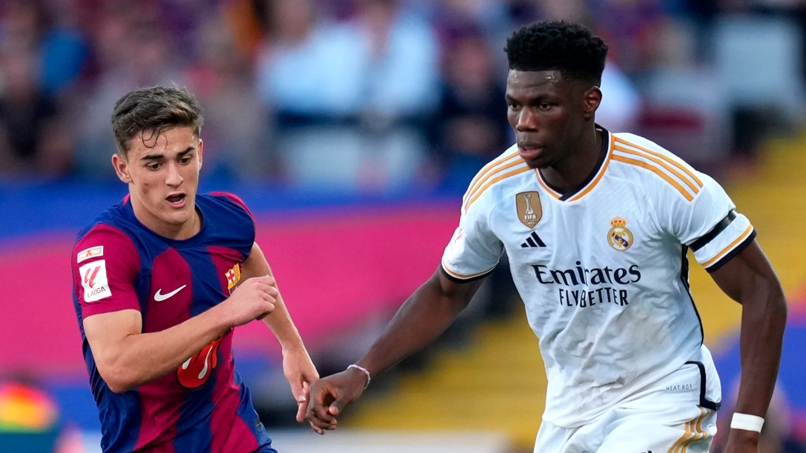 Tchouaméni y Gavi se enfrentaron en el último Clásico Barcelona vs. Real Madrid. (Foto: Getty Images)