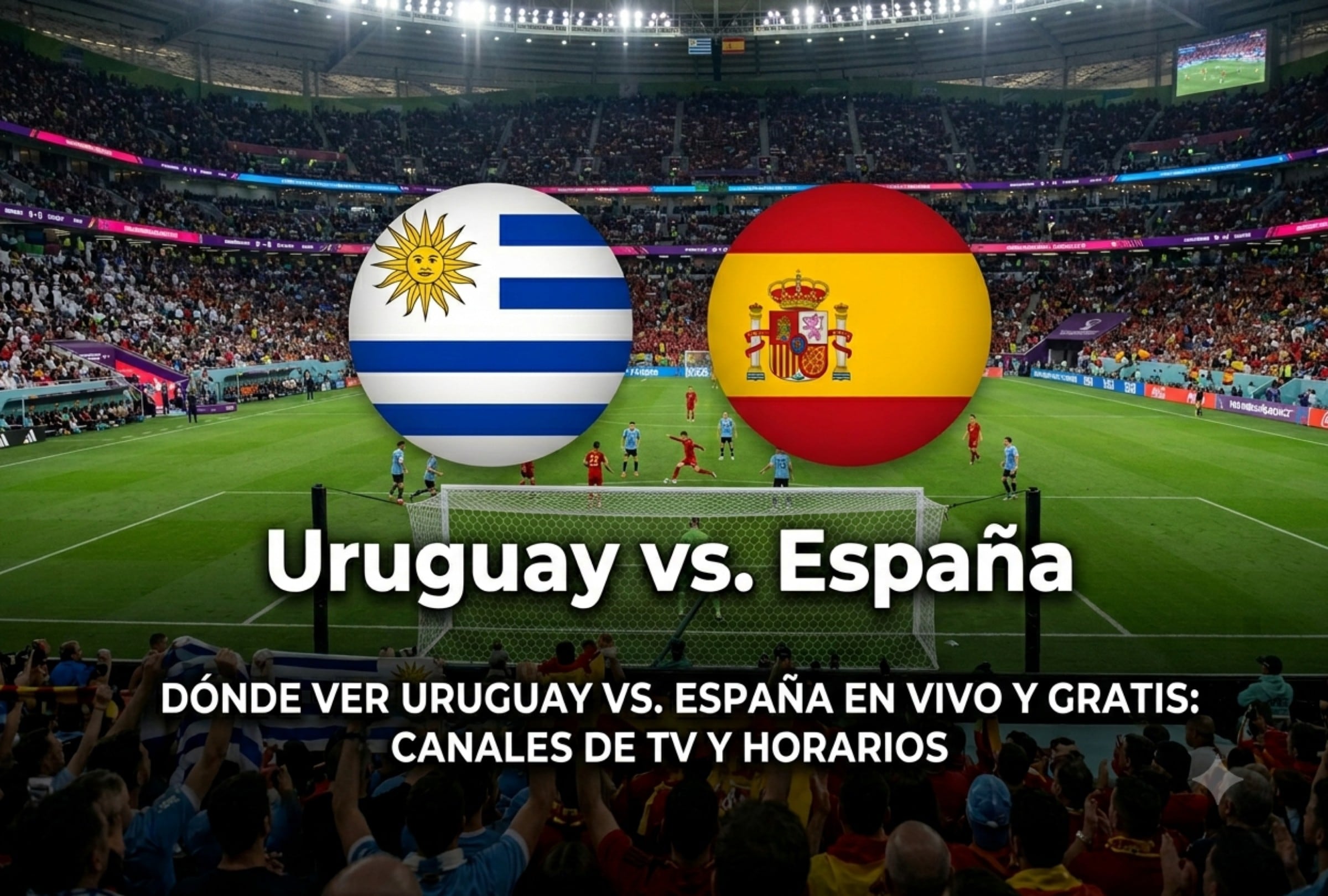 Uruguay y España se enfrentarán este viernes en el Estadio Akron de Guadalajara por la tercera fecha del Grupo H del Mundial 2026. (Foto: Imagen creada por El Comercio MAG usando Gemini)